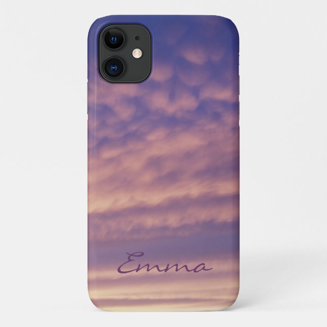 Pink und Lila Cloudy Sky Phone Case (Rückseite)