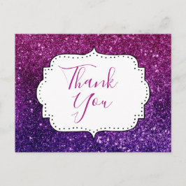 Pink und Lila funkelnde Edelsteine Vielen Dank Postkarte