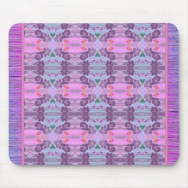 Pink und Lila gefedert Muster Designer Mousepad (Vorne)