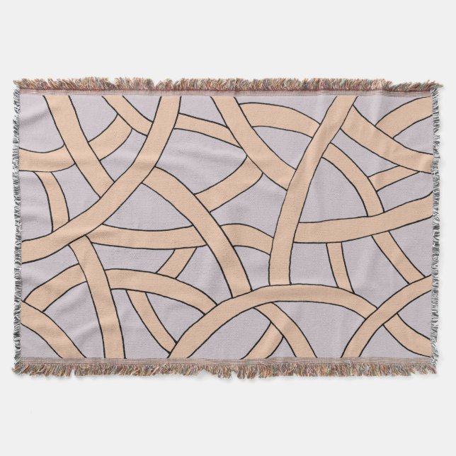 Pink und Lila handgezeichnetes Fantasy-Muster Decke (Vorderseite)