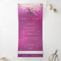 Pink und Lila Heart Leaf Tree Wedding