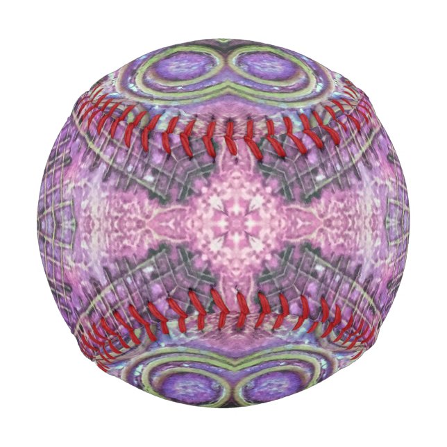 Pink und Lila Jewel Pattern Baseball (Rückseite)