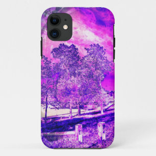 Pink und Lila ländliche Szene iPhone 5 Fall 11 Hülle