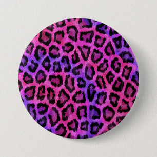 Pink und Lila Leopard-Pelzmuster Button