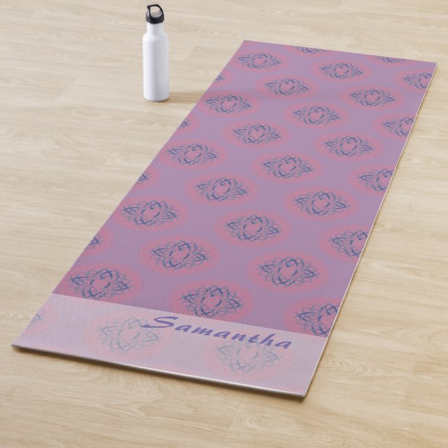 Pink und Lila Mandala-Muster personalisierbar Yogamatte (Beispiel)