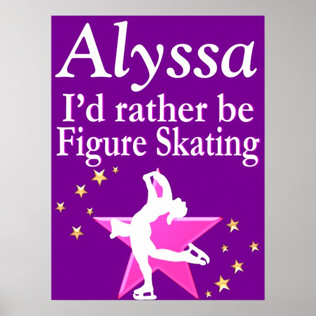 PINK UND LILA PERSONALISIERTER SKATER MÄDCHENPOSTE POSTER (Vorne)