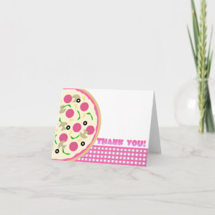 Pink und Lila Pizza Party Danke Note Card