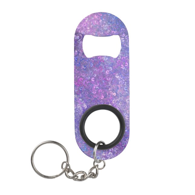 Pink und lila Strass-Bling  Mini Flaschenöffner (Vorderseite)