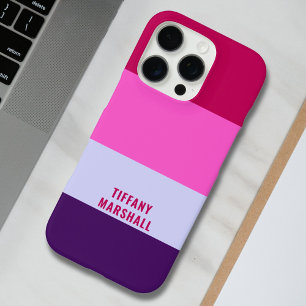 Pink und Lila Streifen Muster Totbeutel iPhone 16 Pro Hülle