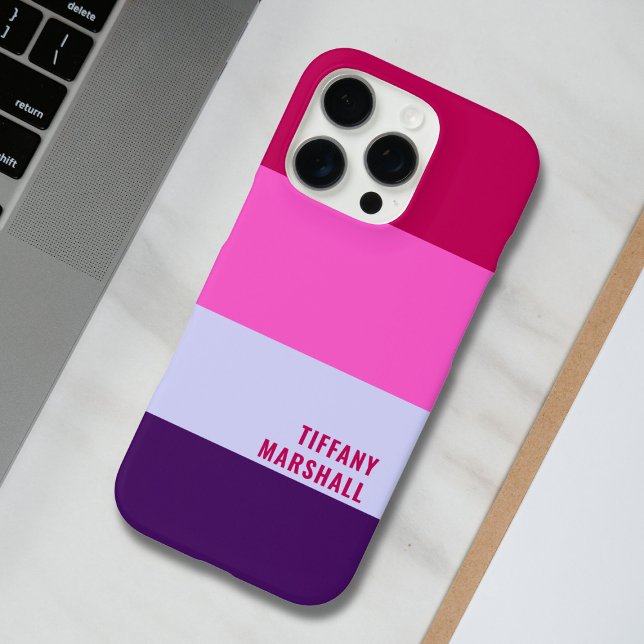 Pink und Lila Streifen Muster Totbeutel Case-Mate iPhone Hülle (Von Creator hochgeladen)