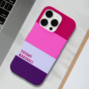 Pink und Lila Streifen Muster Totbeutel iPhone 16 Pro Hülle