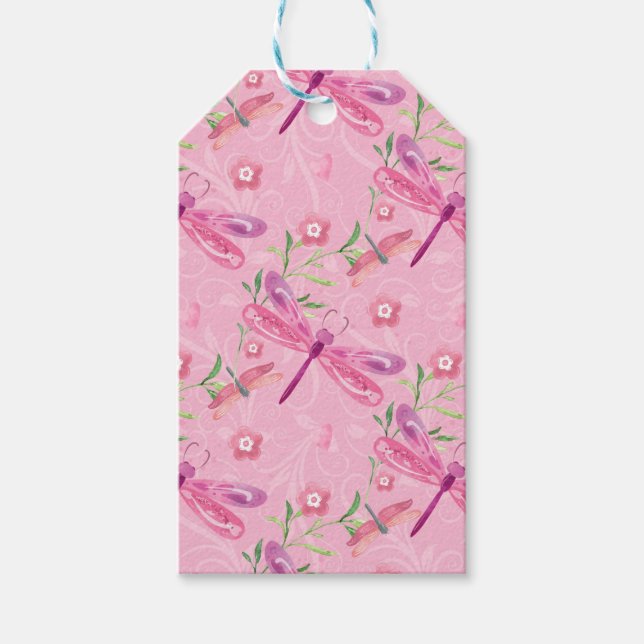 PINK UND LILA WASSERFARBSPRACHEN GESCHENKANHÄNGER (Vorderseite)