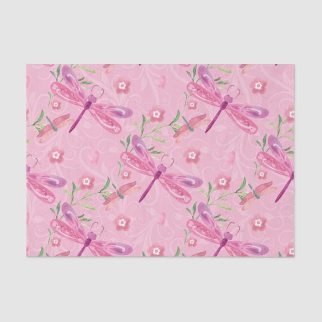 PINK UND LILA WASSERFARBSPRACHEN SEIDENPAPIER (Vorderseite)