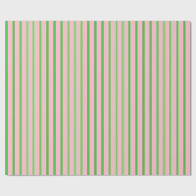 Pink und Lime, grüne Lines Wrapping Paper Geschenkpapier (Flach)