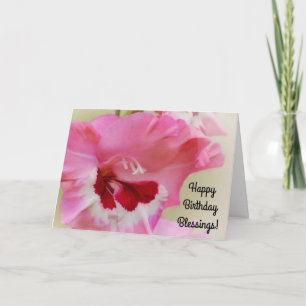 Pink und Magenta Blume Faith Birthday Card Karte