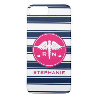 PINK UND MARINE-STREIFENcaduceus-KRANKENSCHWESTER Case-Mate iPhone Hülle