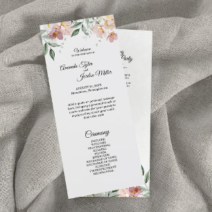 Pink und Mauve Vintag Floral Wedding Program Programm
