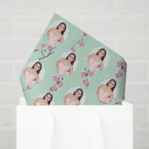 Pink und Minze Grüne Kirschblüte kundenspezifische Seidenpapier