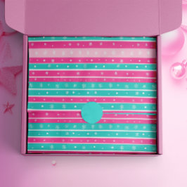 Pink und Minze Horizontal Strickte Schneeflocke Seidenpapier