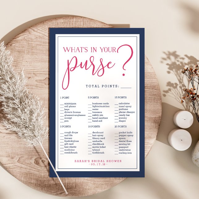 Pink und Navy Ananas Brautparty Purse Game (Von Creator hochgeladen)