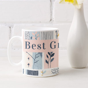 Pink und Navy Blumenmuster Quilt Bestes Grandma Kaffeetasse