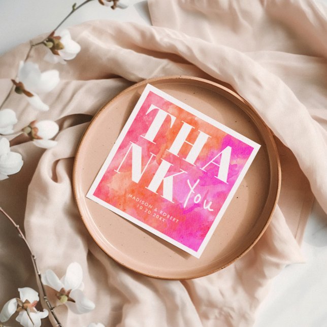 Pink und Orange Abstrakt Bold Vielen Dank für Ihre Serviette (Von Creator hochgeladen)