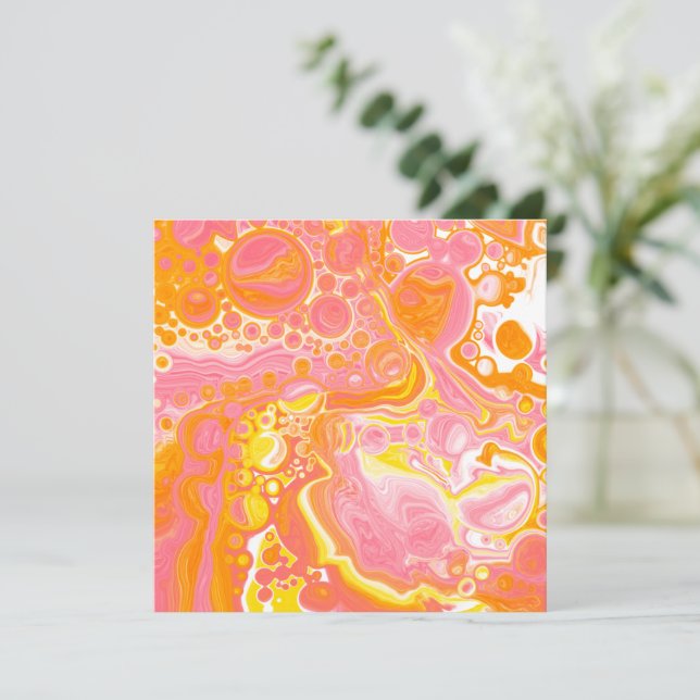 Pink und Orange Fluid Art Vielen Dank (Stehend Vorderseite)
