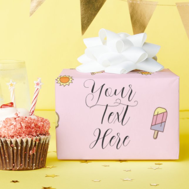 Pink und Orange Ombre Summer Wrapping Paper Geschenkpapier (Geburtstagsparty)