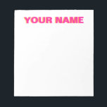Pink und orange Personalisierter Name Notepad Notizblock<br><div class="desc">Mit unserem eleganten und individuell gestaltbaren Notizblock von Ellie Prints, das exklusiv auf Ihren individuellen Flair abgestimmt ist, können Sie Ihre Erlebnisse in Erinnerung rufen. Egal, ob Sie sich täglich an Aufgabenlisten beteiligen, kreative Ideen in Brainstorming einfließen lassen oder tief empfundene Noten spielen, unser personalisiertes Notizblock ist Ihr Accessoire für...</div>