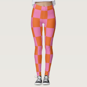 Pink und Orange Prüfmuster Leggings