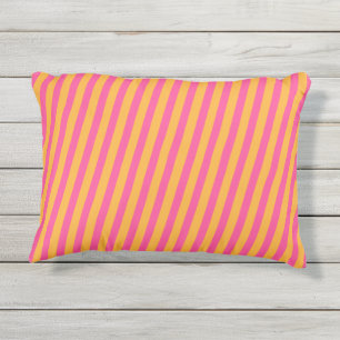 Pink und Orange Striped Kissen Für Draußen