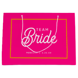 Pink und Orange Team Bridge Custom Gift Bag Große Geschenktüte