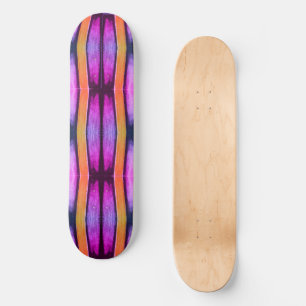 Pink und Orange Wave Muster Skateboard