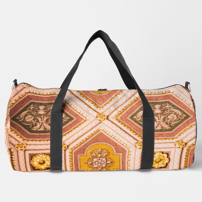 Pink und Peach Ungarische Architektur Duffle Bag (Vorderseite)