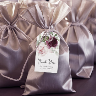 Pink und Plum Botanischer Charme Vielen Dank Geschenkanhänger