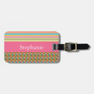 Pink und Polka Dot individuell anpassbare Gepäckma Gepäckanhänger