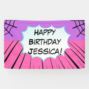 Pink und Purple Web Comic Geburtstag Banner