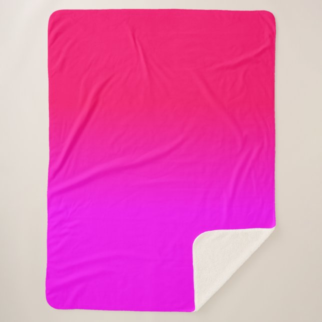 Pink und rosa Ombre Schatten-Neonfarbe verblassen Sherpadecke (Vorderseite)