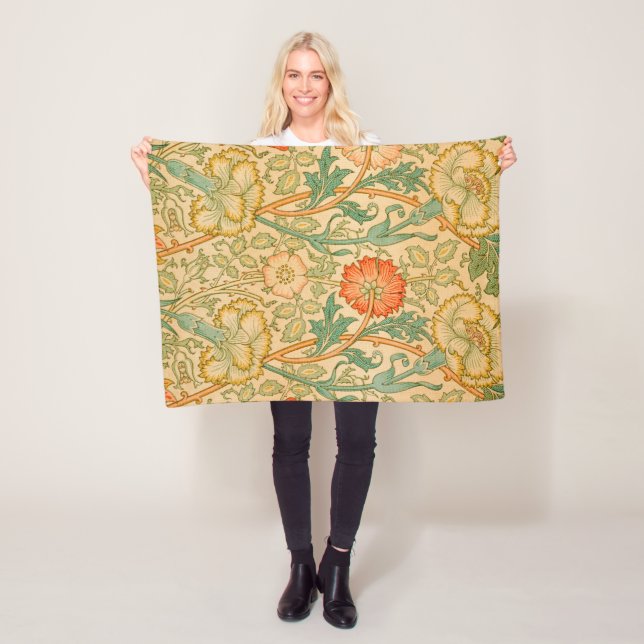 Pink und Rose Muster (von William Morris) Fleecedecke (Beispiel)
