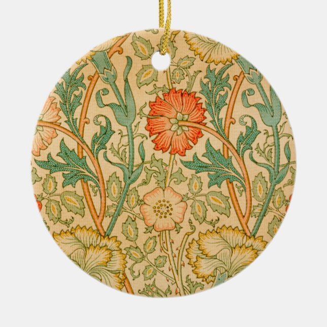 Pink und Rose Muster (von William Morris) Keramik Ornament (Vorne)