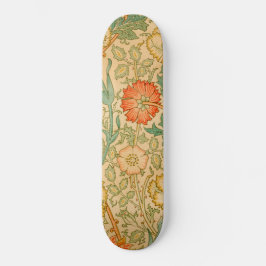 Pink und Rose Muster (von William Morris) Skateboard