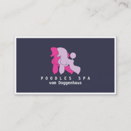 Pink und Rose Poodle Couple Visitenkarte