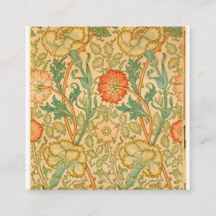 Pink und Rose von William Morris Quadratische Visitenkarte
