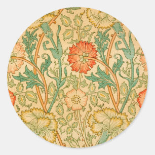 Pink und Rose von William Morris Runder Aufkleber