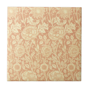 Pink und Rose von William Morris, Vintage Blumen Fliese