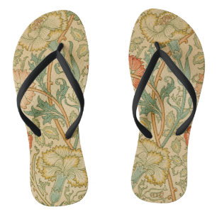 Pink und Rose von William Morris Vintage Floral Flip Flops