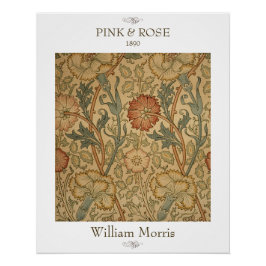 Pink und Rose William Morris Florales Wandbild Poster
