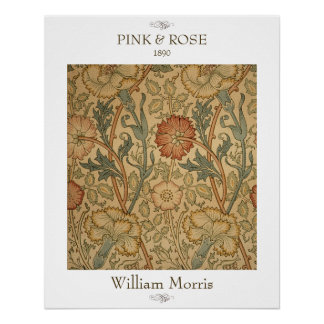 Pink und Rose William Morris Florales Wandbild Poster
