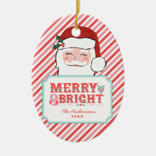 Pink und Roter Weihnachtsmann Fröhliche Weihnach Keramik Ornament