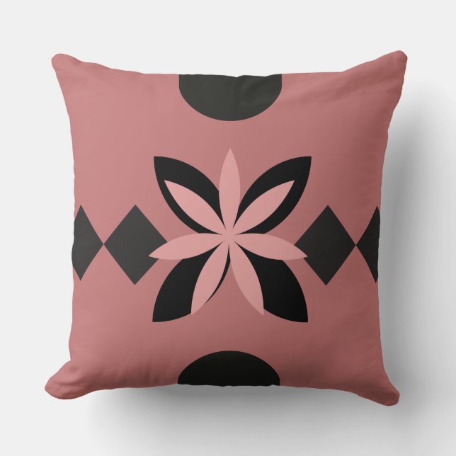 PINK UND SCHWARZ ABSTRAKT KISSEN (Vorderseite)